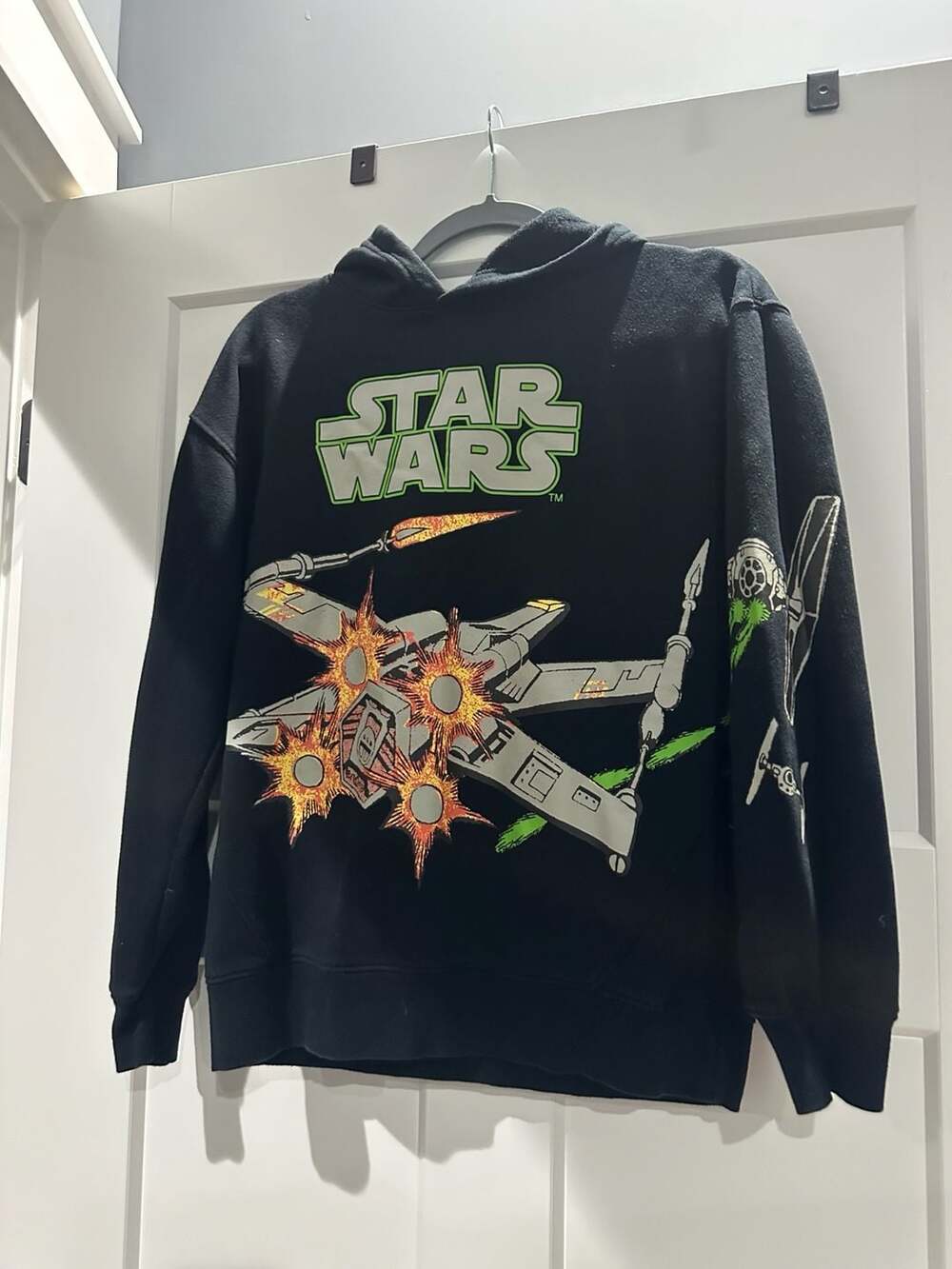 Disney 100 Star Wars X-Wing vs Tie Fighter Black Hoodie
